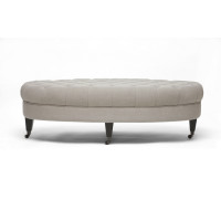 Baxton Studio 503-Beige-Otto Brighton Beige Linen Modern Tufted Ottoman